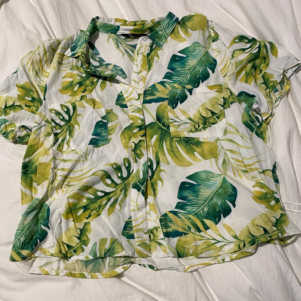 Gef Colombian brand palm leaf button up